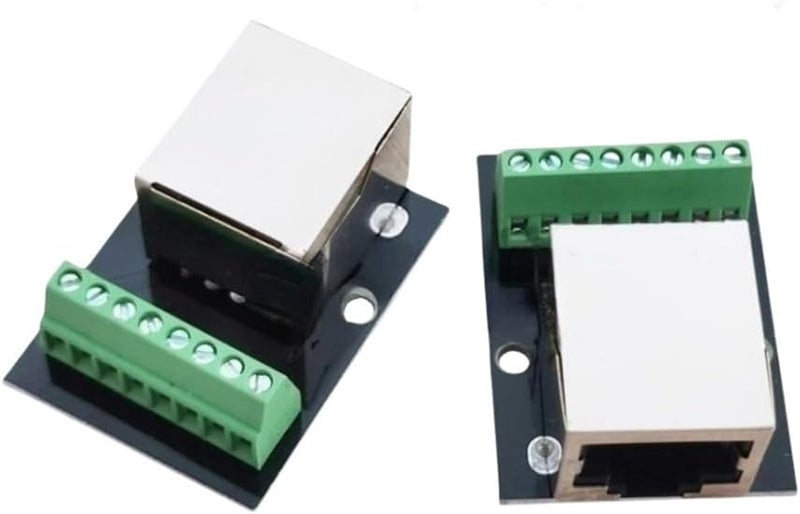 Teansic 2PCS RJ45 Ethernet Single Female Connector Breakout Board,2.54mm Pitch RJ45 Screw Terminal Board Network Adapter Terminal - Image 3